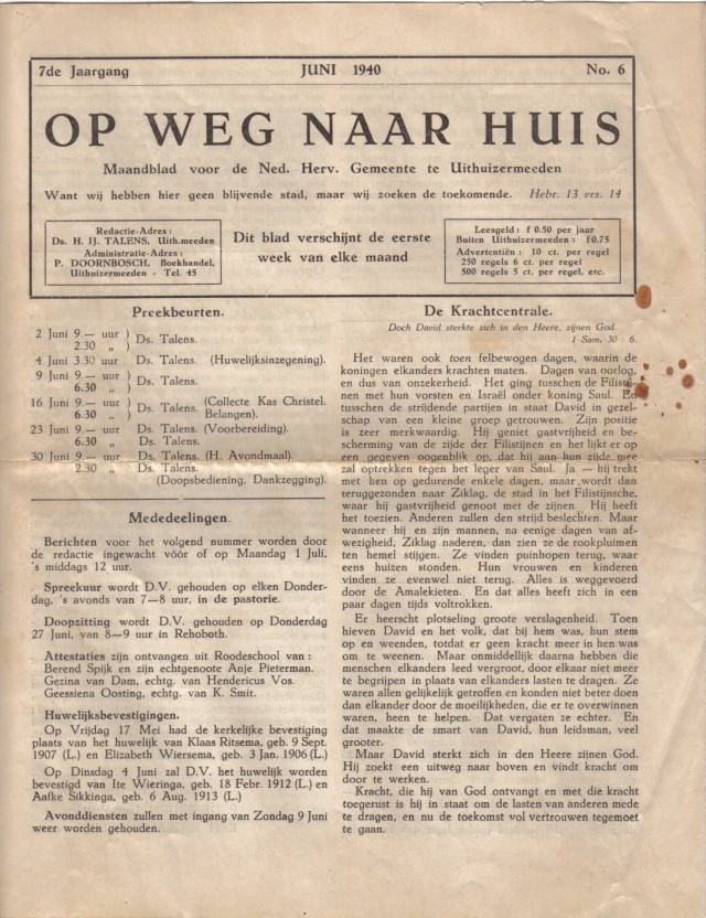 "Op weg naar Huis"- juni 1940
