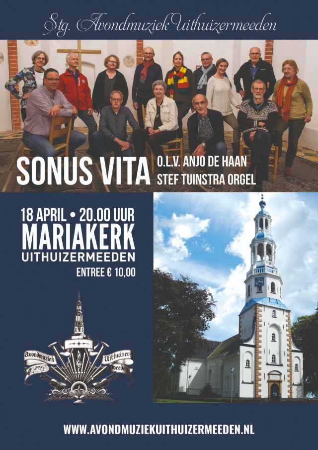 St. Avondmuziek, concert Sonus Vita en organist Stef Tuinstra